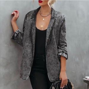 NWOT Vici Seattle Cotton Pocketed Acid Wash Blazer, XS
